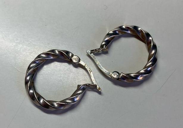 Twisted Vintage 925 Silver  Hoop Earrings