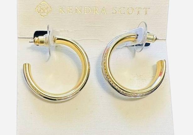 Kendra Scott  Hoofprint Trim Hoop Earrings in 14k YG & Rhodium Plate Brass NWT$65