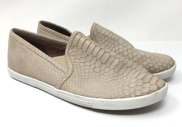 Joie  Womens Size 38.5 US Size 8.5 Snakeskin Embossed Slip On Flat Sneakers Blush