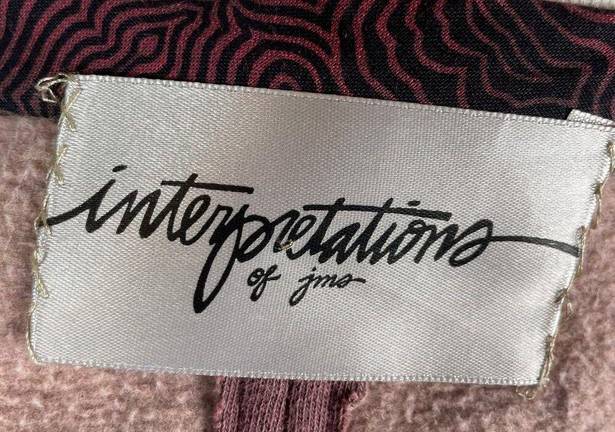 Interpretations of JMS Sweatshirt Jacket Appliques Embroidery Mauve Purple L Size L