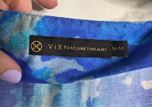 Vix Paula Hermanny  Yves Gisa Short Blue Watercolor Dress