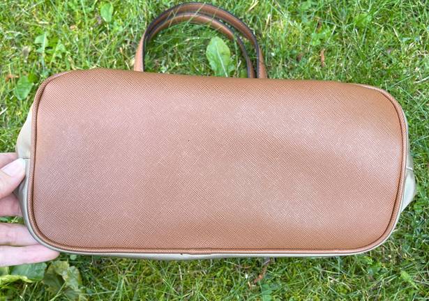 Michael Kors MICHAEL  tan nylon shoulder bag satchel with gold hardware