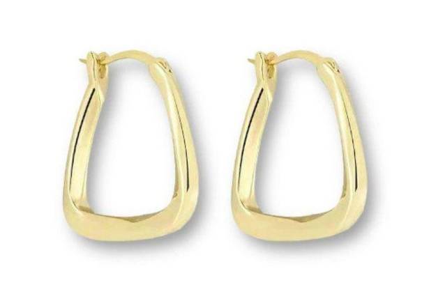 Geometric square gold hoop earrings for women