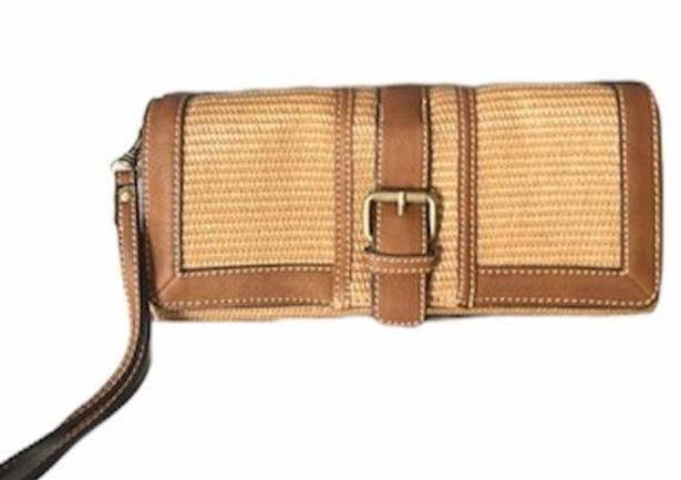 Krass&co G. H. Bass &  Clutch Wristlet, Brown, Tan