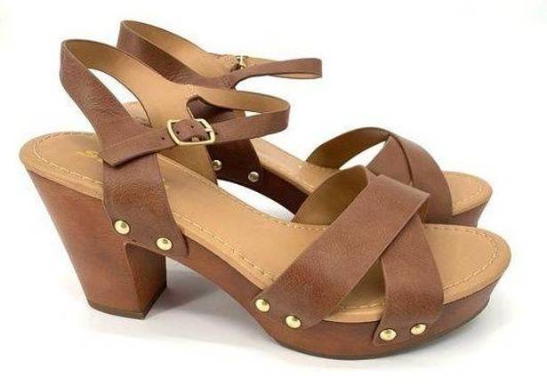 Soda  Brown Heeled Sandals Size 10