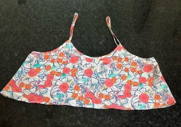Audrey  Floral Spaghetti Strap Crop Top Size Large