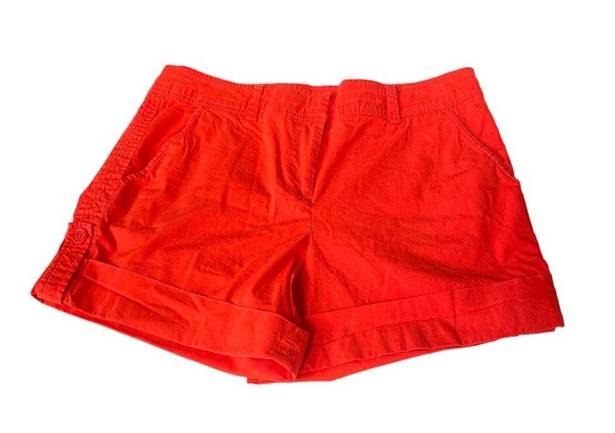 Kenneth Cole  High Rise Cuffed Shorts Orange Size 4