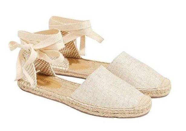 J.Crew  D'Orsay lace-up espadrilles Beige Gold 
Item AX839 Size 6.5 NWT