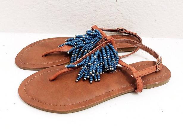 Bamboo  Caitlyn Thong Beaded Sandals Size 6.5M