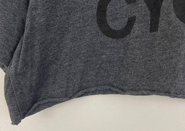 SoulCycle Grey Black Cropped Graphic Tee