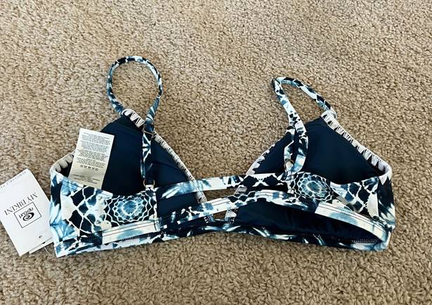 Rip Curl Blue and white patterned tie dye bikini top never worn 