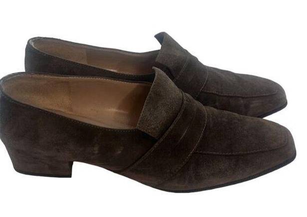 Salvatore Ferragamo  Women's Brown Suede Loafers Slip-On Shoes