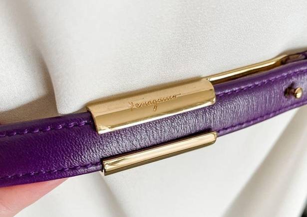 Salvatore Ferragamo  Purple Leather Slide & Post Belt size 95cm Large L/XL