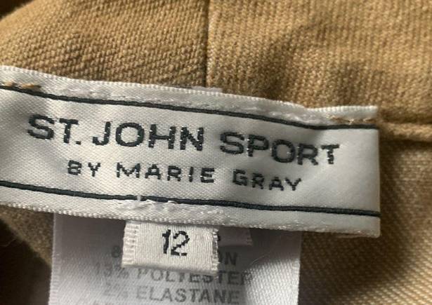 St. John  Sport By Marie Gray Wide Leg Tan Pants Sz 12