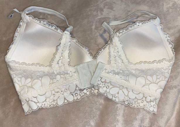 Aerie White Floral Bra 34D