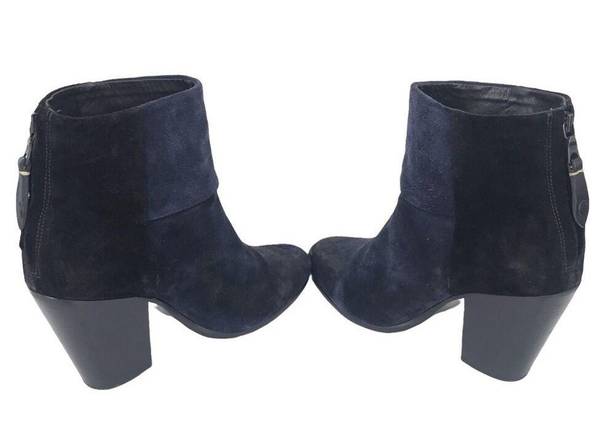 Rag and Bone  NEWBURY CLASSIC SUEDE TWO TONE BOOTS BLACK NAVY WOMENS SIZE 8 $485