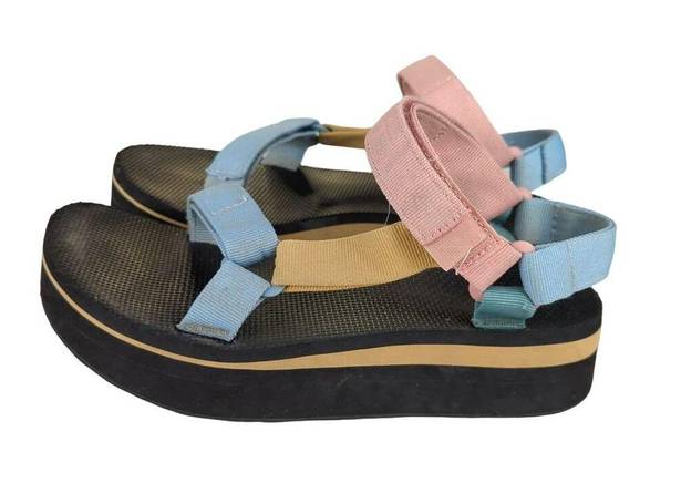 Teva  Flatform Flat Platform Universal Light Multicolor Sandals - Women's Size 10