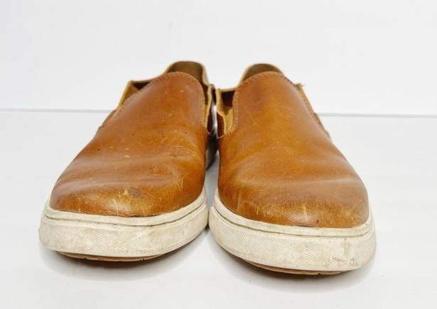 Olukai  Pehuea Cognac Tan Leather Slide On Loafers Size 6.5 Women’s