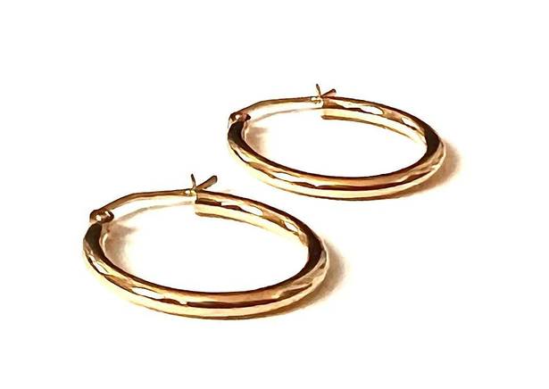 Tehrani Jewelry 14K real gold Hoop Earrings | Hoop earrings | 2 mm thickness | 20 mm Diameter |