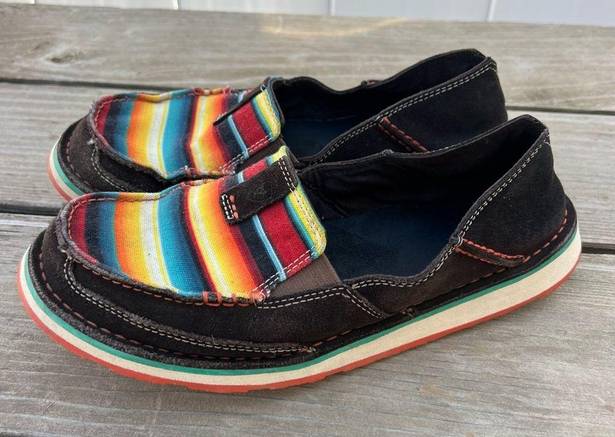 Ariat  Cruisers Chocolate Boho Aztec Saddle Blanket Sunset Stripe Shoes 8.5B