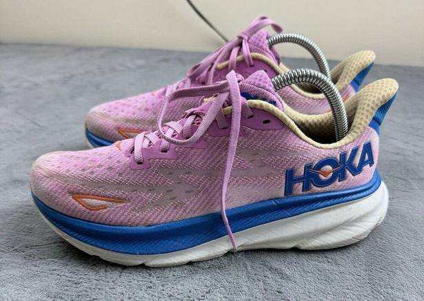 Hoka  One One Womens Size 9 Clifton 9 Pink Running Shoes Sneakers 1127896 Preppy