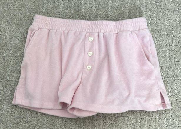 Stoney Clover Lane  matching set baby pink terry cloth sweatshirt boxer short