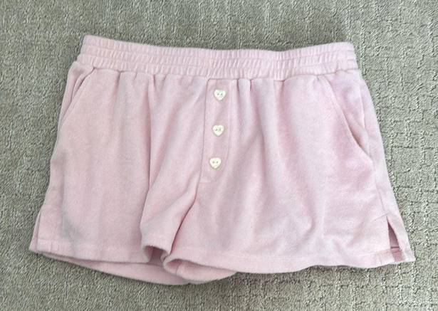 Stoney Clover Lane matching set baby pink terry cloth sweatshirt boxer short