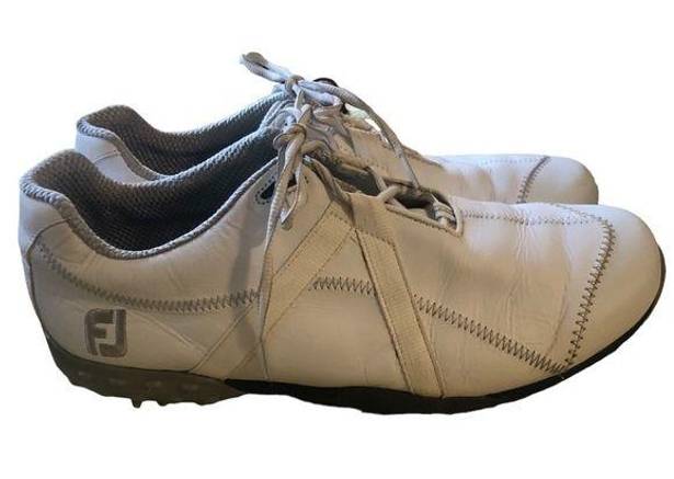 FootJoy FJ Women’s White Leather Golf Shoe Size 10.5 Spikes Lace Up 55141 Sporty