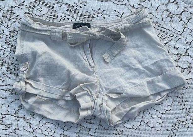 Venus Women’s  linen beige the Luna fit tie shorts size 6