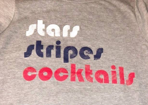 Grayson Threads  Grey Stars Stripes Cocktails T-shirt Size XS