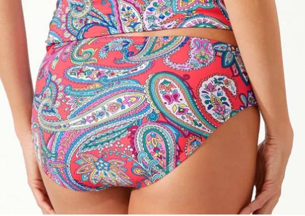 Tommy Bahama  Paisley Keys Twist Band High Waist Bikini Bottom Small NWT