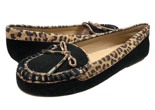 Jack Rogers  Millie Suede Leopard Trim Moccasins