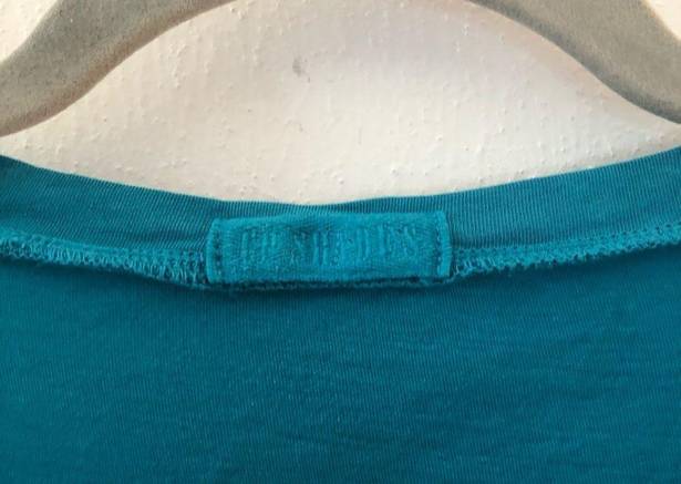 CP Shades  Tee Teal Blue V Neck 3/4 Sleeves Top Sz M/L (See Measurements) EUC