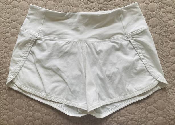 Lululemon White Speed Up Low-Rise Lined Short 2.5”