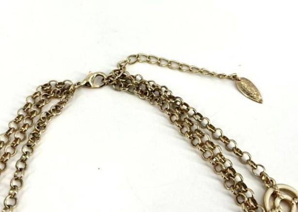 Coldwater Creek  Gold Nautical Anchor layered classic necklace chunky chain