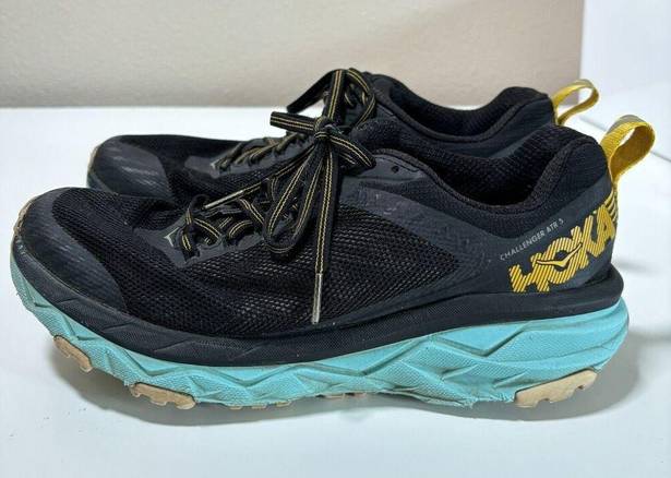 Hoka  One One Challenger ATR 5 Trail Running Shoes Women’s Size 8 Black Blue FAIR