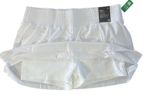 GapFit Women's Runaround Super High Rise Dry Wicking White Skort Size XL NWT