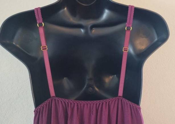 Daisy Fuentes  Nightgown Babydoll Nightie Sexy Womens L Red Wine  Lingerie