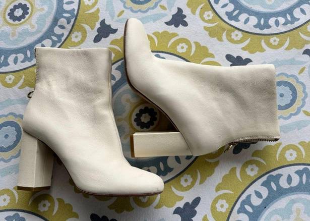 Joie White Leather Boots