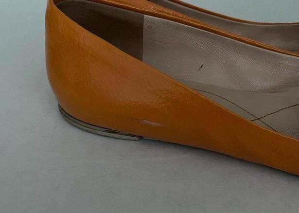 Salvatore Ferragamo Ferragamo Varina Flat Apricot Patent Leather