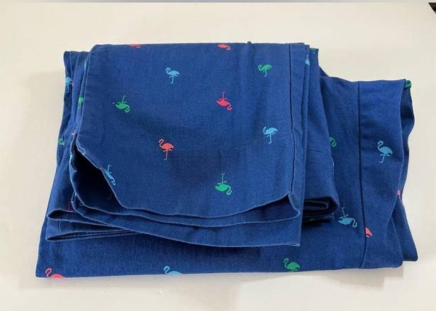 Talbots  Multi Color Flamingo Print Blue Capri Pants Size 8Petite