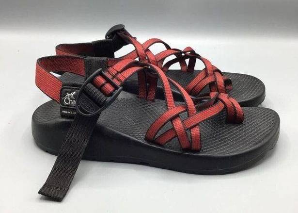 Chaco Sandals Shoes Womens Zong Sport Hiking Camping  Athletic Shoe Red Black 6