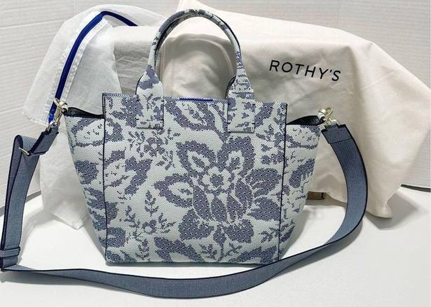 Rothy's Rothy’s The Handbag Jardin Blue Floral Print Texture Crossbody Shoulder Bag Tote