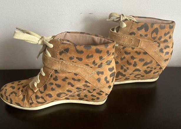 Rebecca Taylor  leopard wedge sneakers size 10