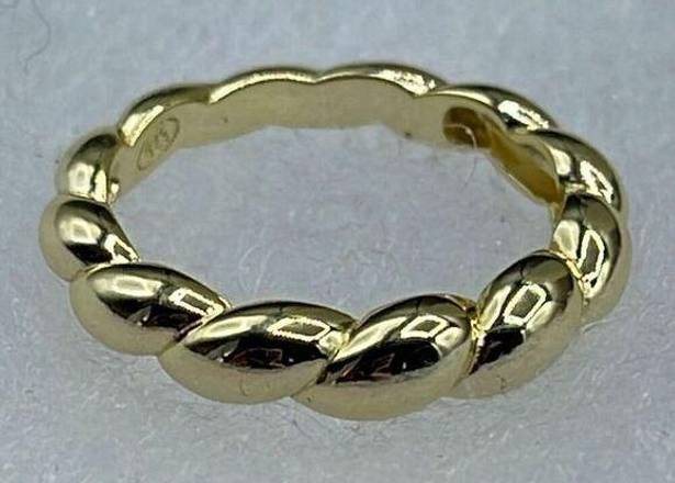 Twisted  look 14K GP sterling silver ring. New.