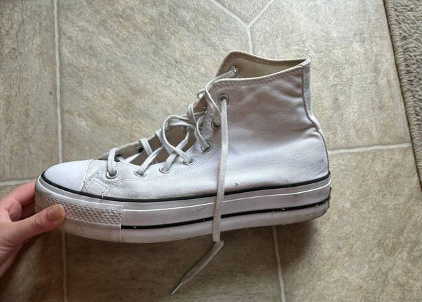 Converse White Platform High Tops