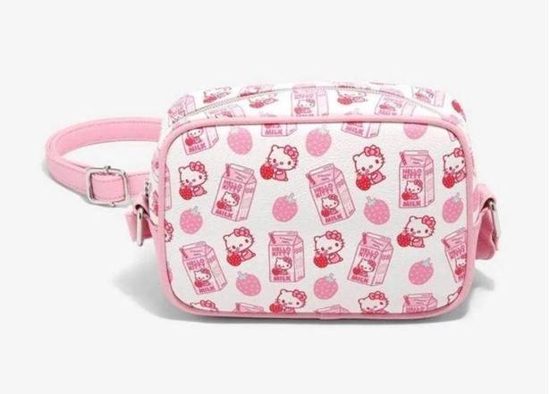 Sanrio New  Hello Kitty Loungefly pink kawaii strawberry milk mini crossbody bag