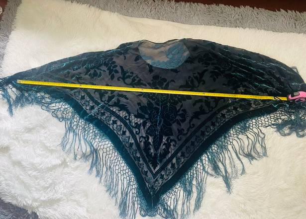 💙💙Gorgeous!! Gypsy/Boho Sheer Silk, Deep Teal Floral Velvet Burnout Multi Size L