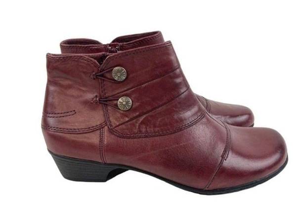 Earth Origins * Pembroke Ankle Comfort Boots Womens 10M Burgundy Zip Casual Booti