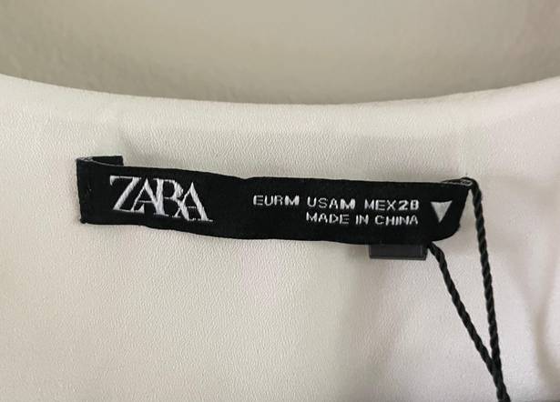 ZARA White Satin Mini Dress with Cutouts